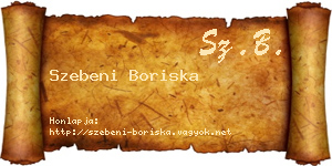 Szebeni Boriska névjegykártya
